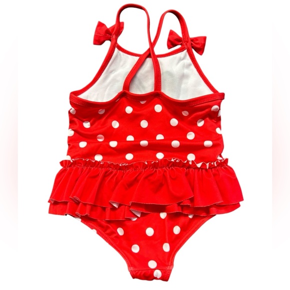 DISNEY Junior Minnie Mouse girls toddler one piece swimsuit 2T ruffle accent NWT - Picture 2 of 2